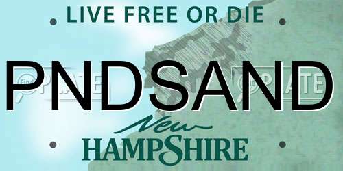 PNDSAND New Hampshire License Plate