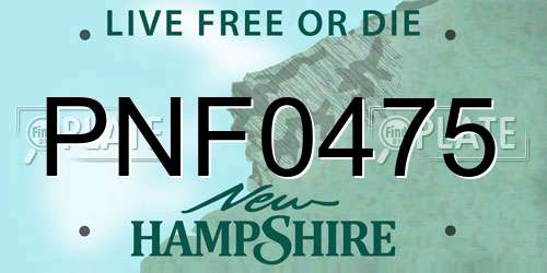PNF0475 New Hampshire License Plate
