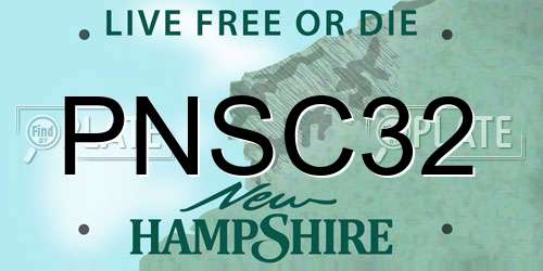 PNSC32 New Hampshire License Plate