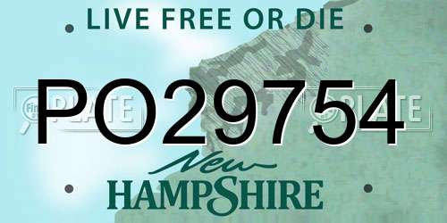 PO29754 New Hampshire License Plate
