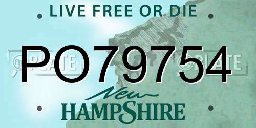 PO79754 New Hampshire License Plate