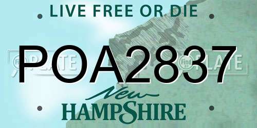 POA2837 New Hampshire License Plate