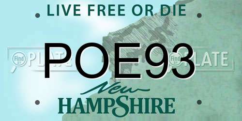 POE93 New Hampshire License Plate