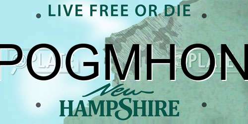 POGMHON New Hampshire License Plate