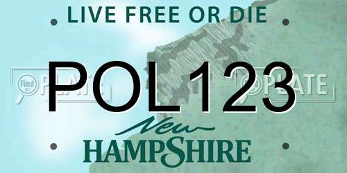 POL123 New Hampshire License Plate