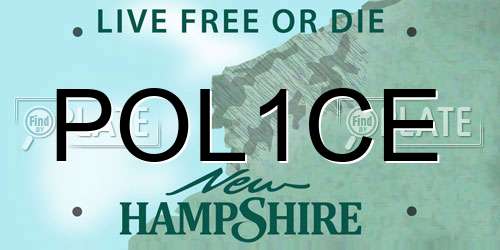 POL1CE New Hampshire License Plate