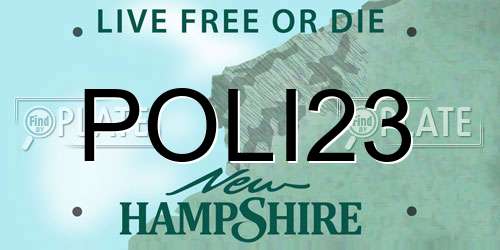 POLI23 New Hampshire License Plate