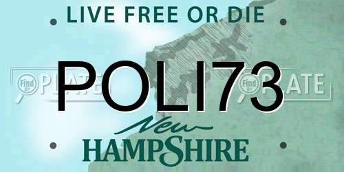 POLI73 New Hampshire License Plate