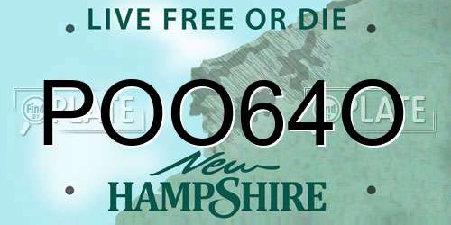 POO64O New Hampshire License Plate