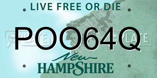 POO64Q New Hampshire License Plate