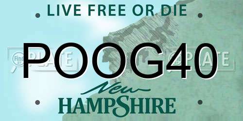 POOG40 New Hampshire License Plate
