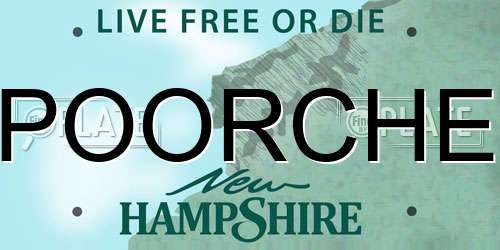 POORCHE New Hampshire License Plate