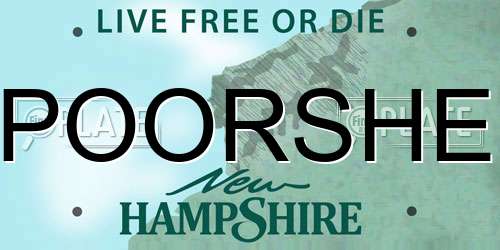 POORSHE New Hampshire License Plate