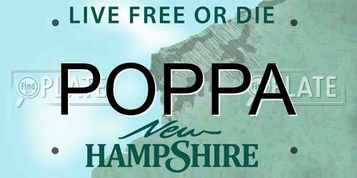 POPPA New Hampshire License Plate