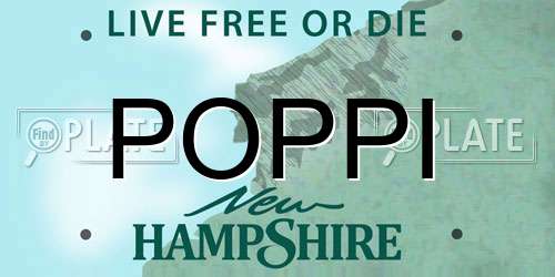 POPPI New Hampshire License Plate