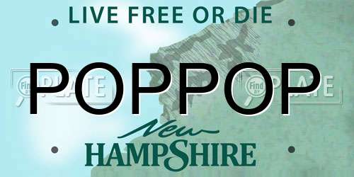 POPPOP New Hampshire License Plate