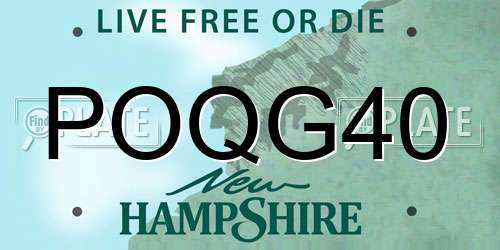 POQG40 New Hampshire License Plate