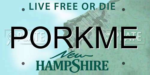 PORKME New Hampshire License Plate