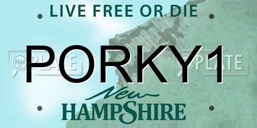 PORKY1 New Hampshire License Plate