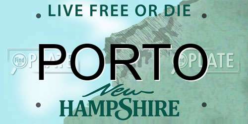 PORTO New Hampshire License Plate