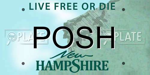 POSH New Hampshire License Plate