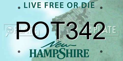 POT342 New Hampshire License Plate