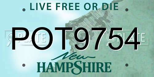 POT9754 New Hampshire License Plate