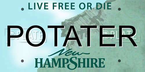 POTATER New Hampshire License Plate
