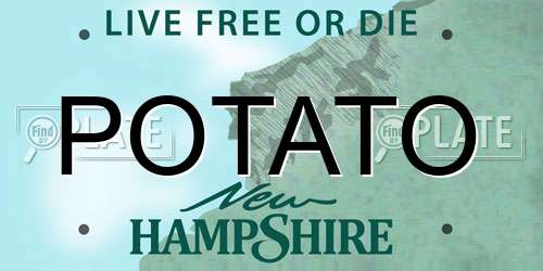 POTATO New Hampshire License Plate