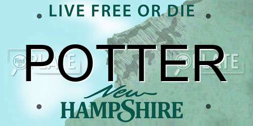 POTTER New Hampshire License Plate