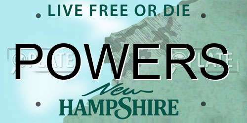 POWERS New Hampshire License Plate