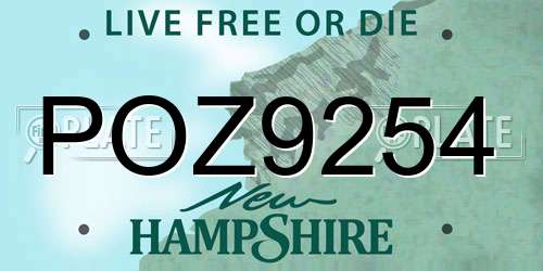 POZ9254 New Hampshire License Plate