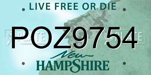 POZ9754 New Hampshire License Plate