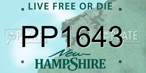 PP1643 New Hampshire License Plate