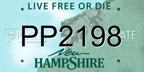 PP2198 New Hampshire License Plate