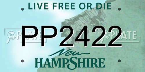 PP2422 New Hampshire License Plate