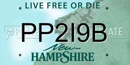 PP2I9B New Hampshire License Plate