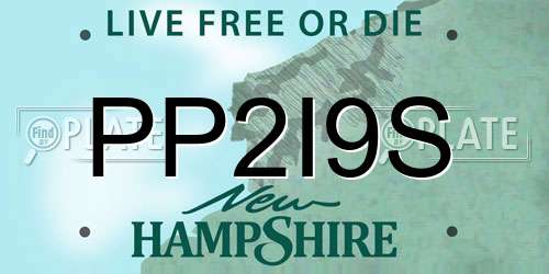 PP2I9S New Hampshire License Plate