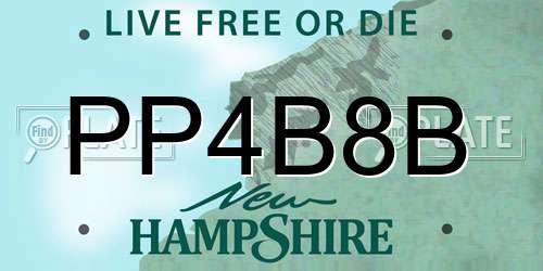 PP4B8B New Hampshire License Plate