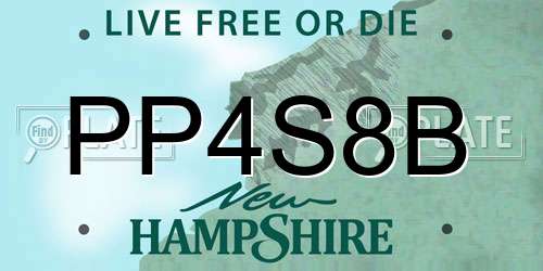 PP4S8B New Hampshire License Plate