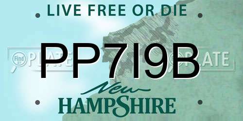 PP7I9B New Hampshire License Plate