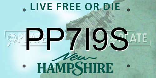 PP7I9S New Hampshire License Plate