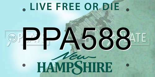 PPA588 New Hampshire License Plate
