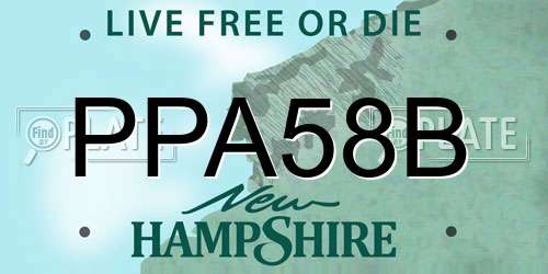 PPA58B New Hampshire License Plate