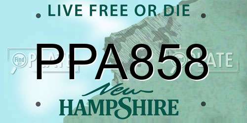 PPA858 New Hampshire License Plate