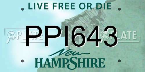 PPI643 New Hampshire License Plate