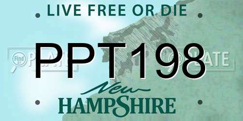 PPT198 New Hampshire License Plate
