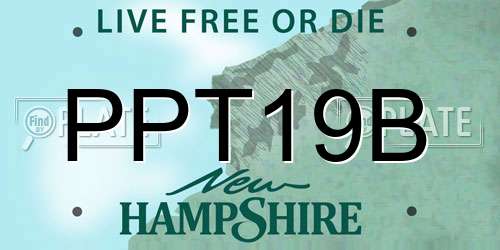 PPT19B New Hampshire License Plate