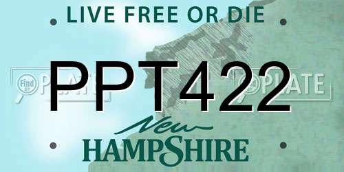 PPT422 New Hampshire License Plate