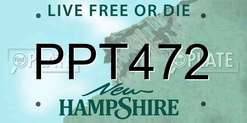 PPT472 New Hampshire License Plate
